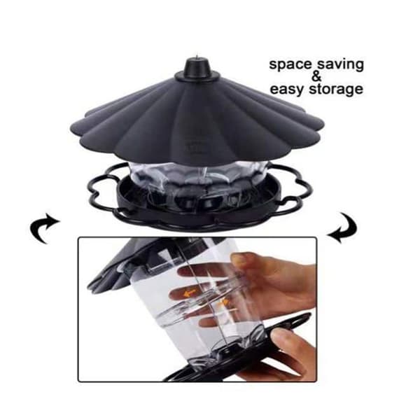 Fuglefoderautomat, udendørs fuglelygtefoderautomat, vandtæt, hængende, velegnet til hjemmehaven