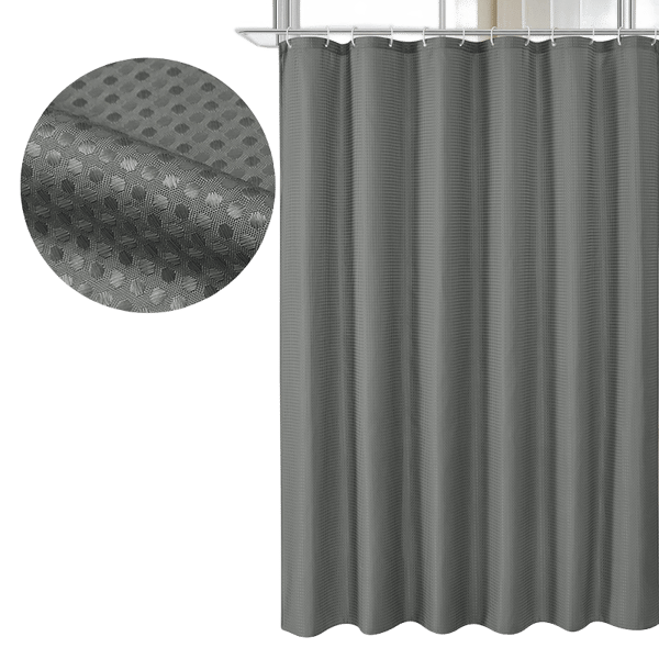 Vanntett dusjforheng for baderom Svart L Gray