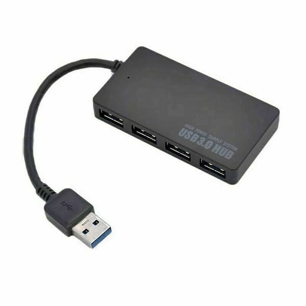 USB 3.0 hub med 4 porte Sort