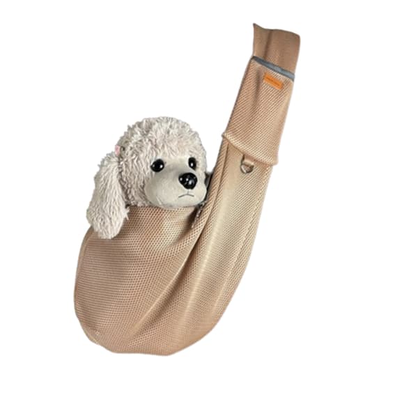 Kæledyrstaske til små hunde og katte - åndbart net, khaki Khaki