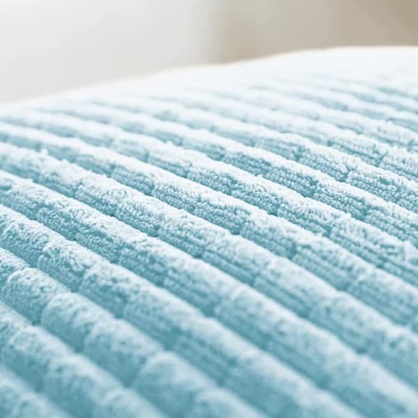 Himmelblå fløjlspudebetræk - Sæt med 2 - 30x50cm - Elegant design og blød tekstur