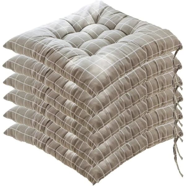Set med 6 stolsdynor, 40x40 sittdynor, dekorativa stolsdynor, trädgårdsdynor, stil N