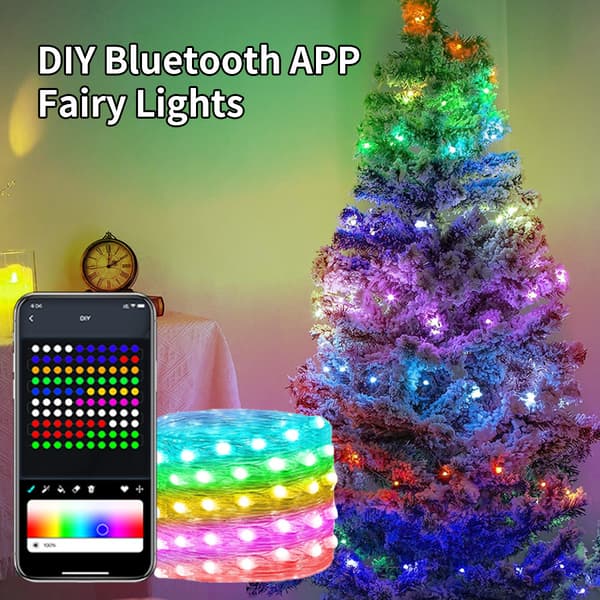 Drømmefarge Nikkel Bluetooth Lyslenke USB LED Lys Juledekorasjon 50 Meter 50 Lys