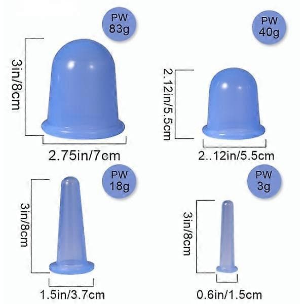 Silikon Cupping 7-delt vakuum silikon kopp helsekopp massasje