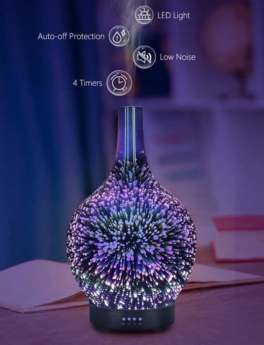 Eterisk Oljediffuser - Elektrisk Luftdiffuser - Luftfuktare för Eteriska Oljor - Aromadiffuser