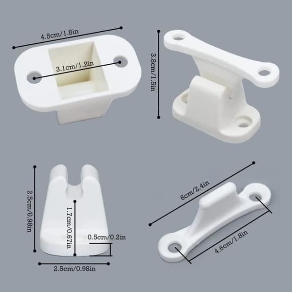 2 st husvagnsdörrhållare i plast, husbilsdörrstopp, 6 cm dörrblock, husbilstillbehör