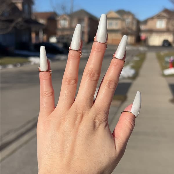 Removable Nail Rings for Acrylic Nails, 10 pcs Gold