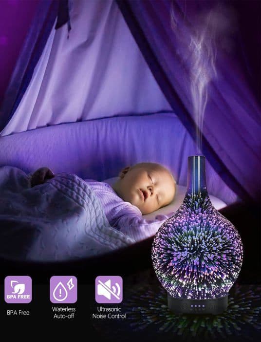 Eterisk Oljediffuser - Elektrisk Luftdiffuser - Luftfuktare för Eteriska Oljor - Aromadiffuser