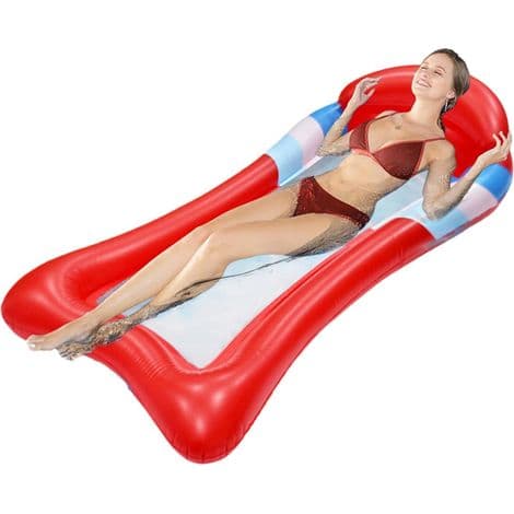 Oppustelig flydende seng. Pool solseng flyder - Oppustelig foldbar liggestol flyder.