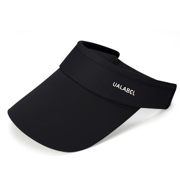 Summer Open Top Hat - Sports Sun Visor - Black Cotton