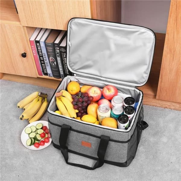 32L Sammenleggbar Isolert Bag - Grå - PEVA - 42x31x28cm