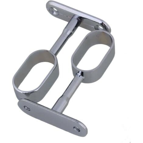 Set med 2 ovala garderobsfästen i silverpläterad zinklegering, 16 mm