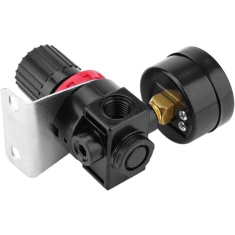 1 stk. AR2000 G1/4 lufttryksregulator til pneumatisk styret kompressor med trykmåler