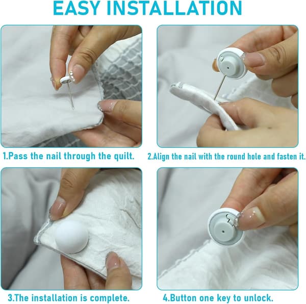 Mushroom Duvet Cover Clips - 10 Set, Non-slip Quilt Fasteners, Reusable Sheet Holders