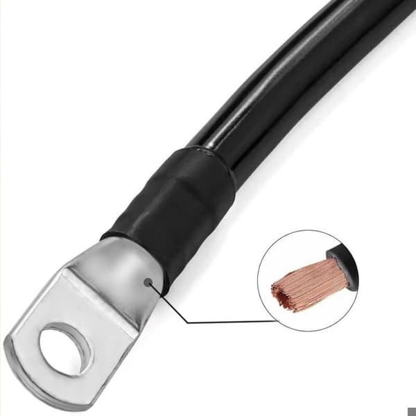 Batterikabel - 16 mm² (5 AWG) - 100 cm - Förtenta kopparringterminaler