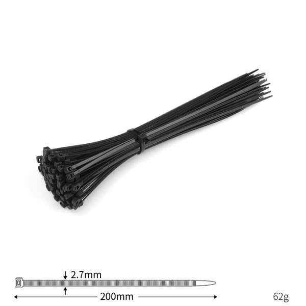 200 mm kabelbindere - Nylon - Pakke med 100 - 10 kg brudstyrke