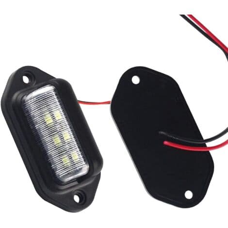 Universal 6-LED nummerpladelys, dørtrinslys til trailer, autocamper, lastbil, 2-pak