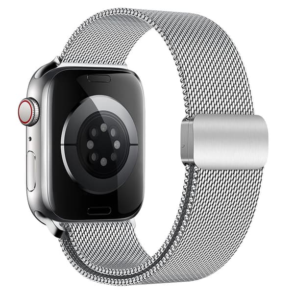 Milaneserem i rustfrit stål i grafit til Apple Watch Black S Silver