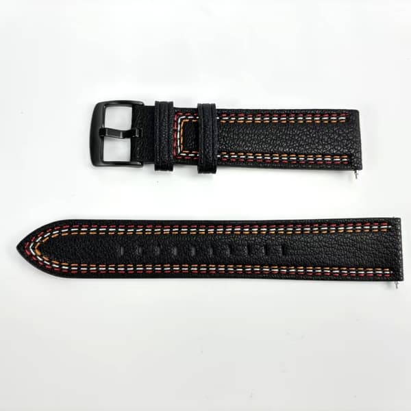 Leather Watch Strap for HUAWEI GT3 Black 22 mm Black