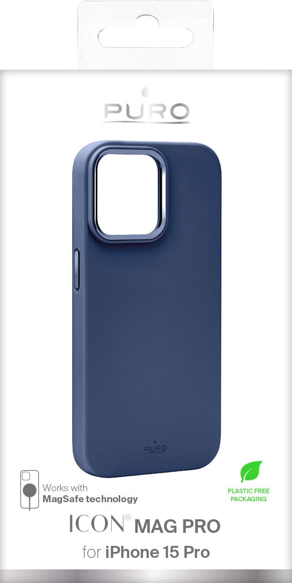 iPhone 15 Pro silikonskal ICON MAG PRO, mörkblå
