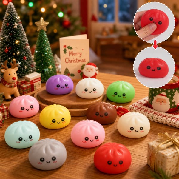 Adventskalender 2026, 24 överraskande dumplingkalender, Squishies-leksaker, stressavlastande leksaker