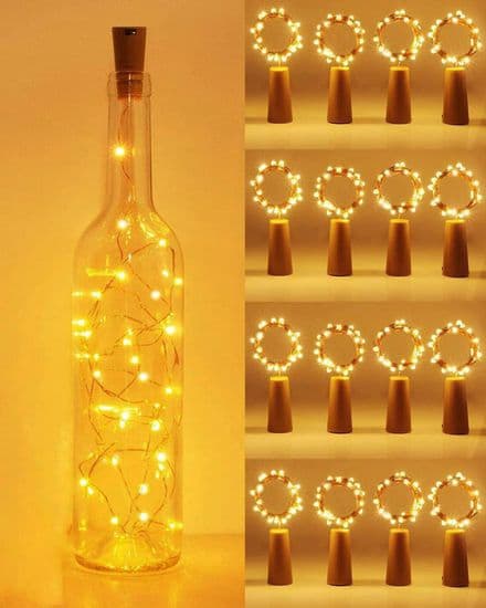 LED-flaskelys, 2,2 m LED-flaskelys for jul, fester, bryllup, hager, varmhvit