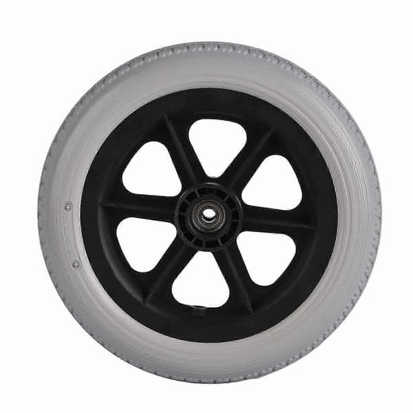 Rullestolhjul 12 tommer Polyuretan Antiskli Infarkt Bakre Hjul Solid Dekk for Utskifting 30cm/12 tommer Grå