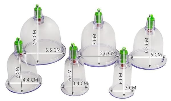 Cupping Sæt med Vakuumpumpe - 12 dele