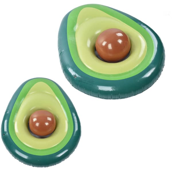 Avocado Pool Float, Oppustelig PVC Pool Raft, Loungestol, Strand Flyder Festlegetøj med Bold