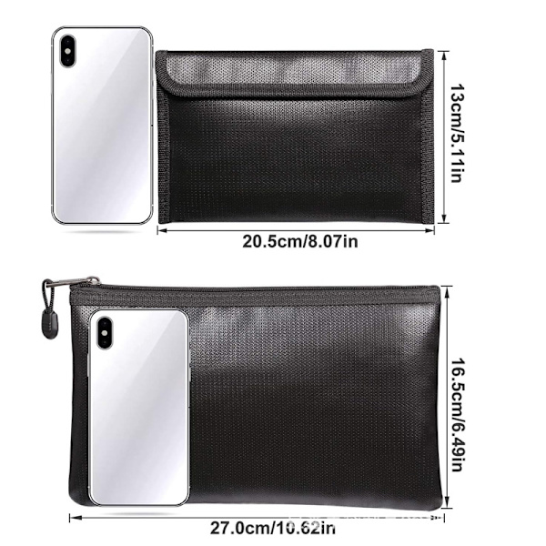 Fireproof Protective Document Bag for Valuables XL XL