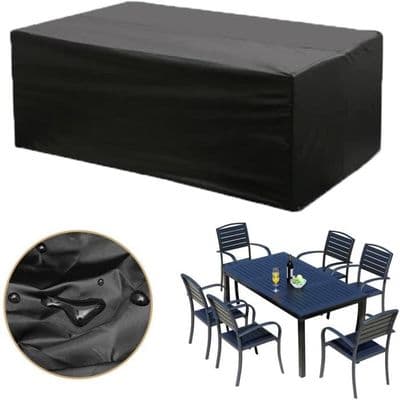 Vedenpitävä puutarhakalusteiden suojapeite 180×120×74 cm – 210D Oxford, UV- ja repeytymätön (musta)