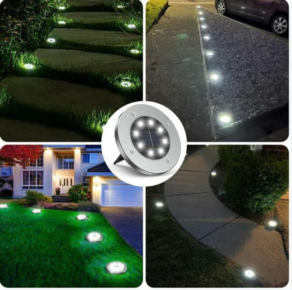 Pakke Solcelle Hagelys Utendørs, Solcellelys Utendørs, 8 LED Solcellelys Utendørs
