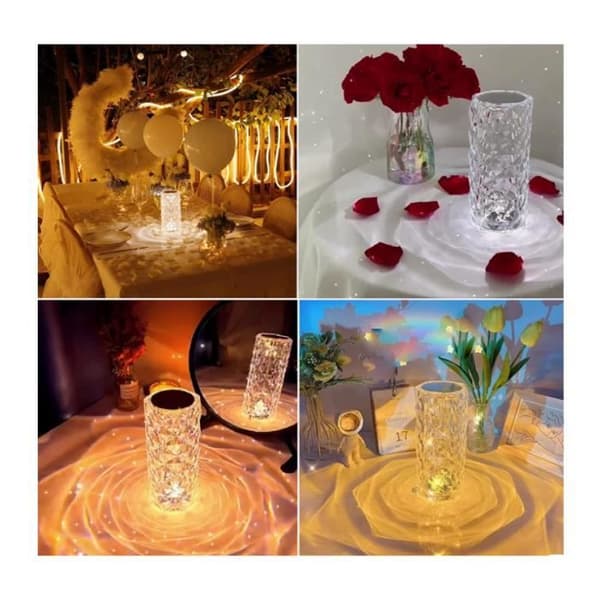 LED bordlampe - Moderne - Dimbar - Krystall - USB oppladbar - 5W