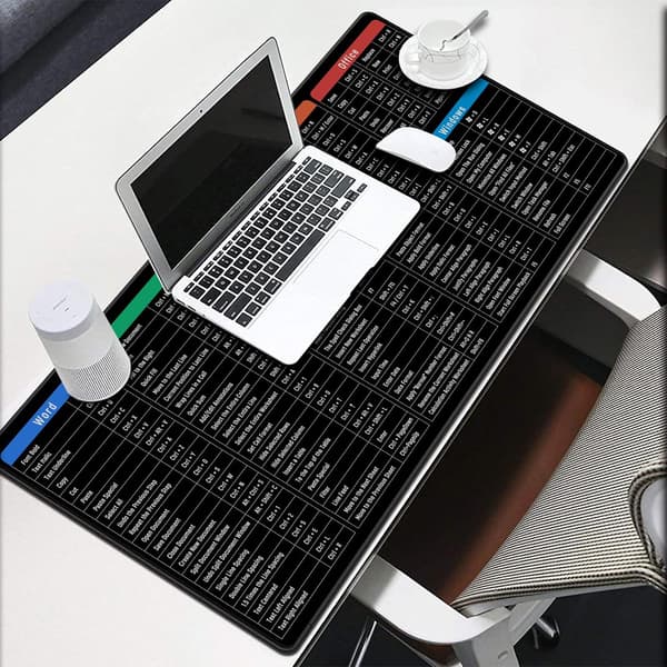 Desk pad / large mouse pad with Windows shortcuts M S