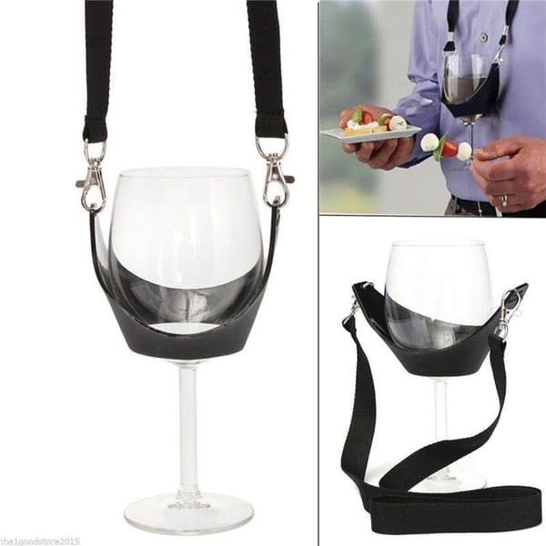 Smart Wine Glass Holder with Detachable Straps