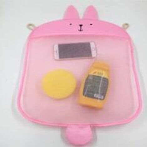 Badelekeoppbevaring Baby Leketøy Organizer Baderom Hengende Nettingposeholder Rosa