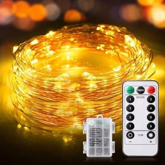 5M lyslenke med 50 LED-lys, IP65 vanntett, 8 moduser for innendørs/utendørs dekorasjon, varmhvit