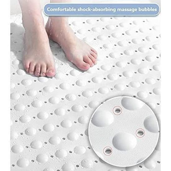 Sklisikker dusjmatte 60 x 90 cm - PVC - Anti-mugg - Sugekopper og drenering