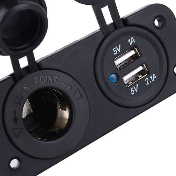 Dobbel USB Bil Auto Sigarettenner Uttak Splitter 12V Lader Strømadapter Uttak