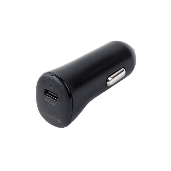 Biloplader 20W, 1x USB-C PD 20W, sort