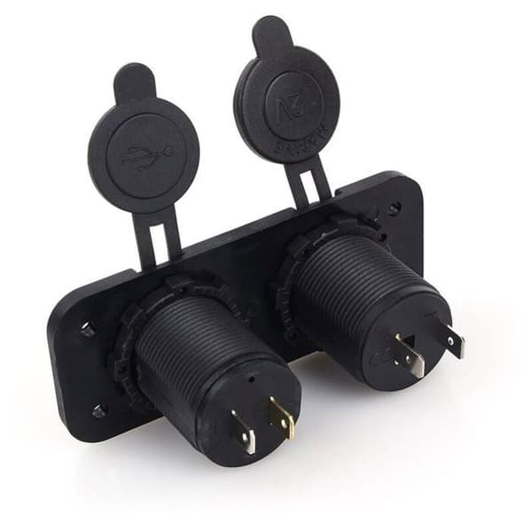 Dobbel USB Bil Auto Sigarettenner Uttak Splitter 12V Lader Strømadapter Uttak