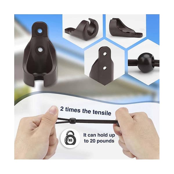 Opgraderet Bungee Kit og End Cap Udendørs Rulle Solskærm Reservedel Shade Tie Downs Elastisk W