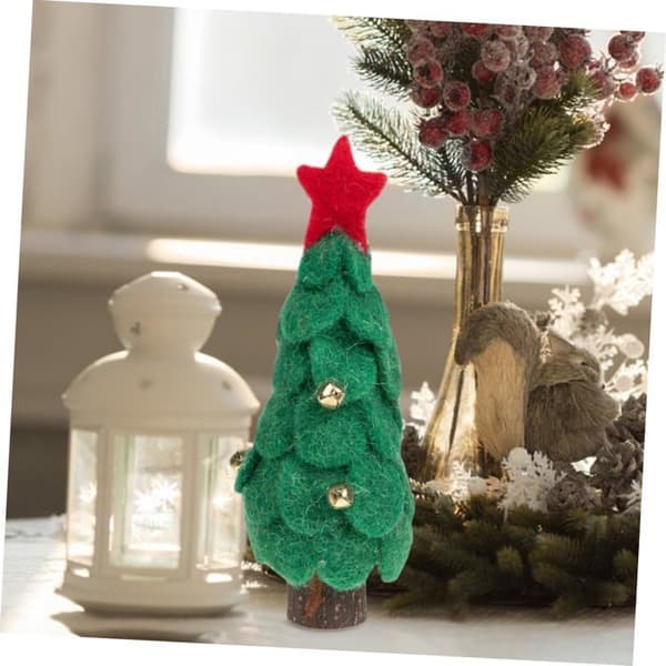 Julgransfigur i ullfilt, liten bordsdekoration - Elegant julpynt för en festlig atmosfär