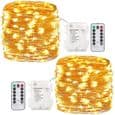 20m lyslenke - 200 LED - Fjernkontroll - Varmhvit - 8 moduser