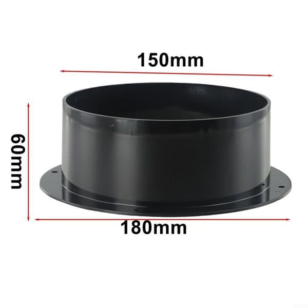 150 mm Rørforbindelse - Sort - ABS - Vægflange