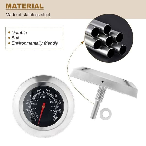 7,6 cm termometer - rostfritt stål - hög precision - 1000 °F