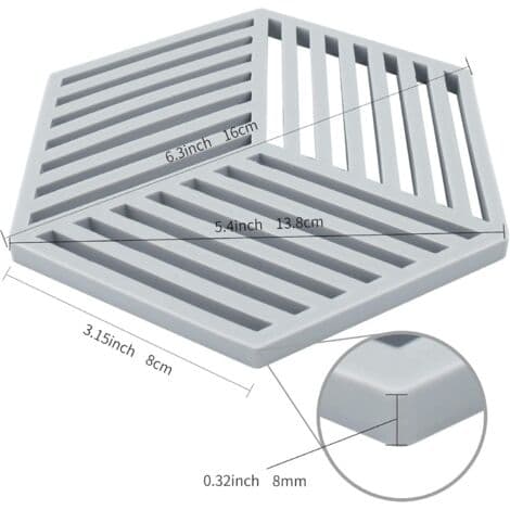 Køkkengrydeunderlag Tapis de Protection en Silicone Teffa (Grå, Raya Hexagonal: 160x138x8mm)
