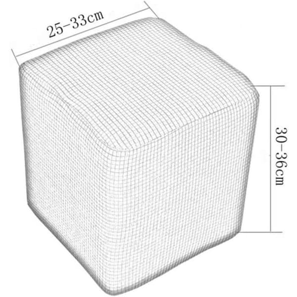 2-delat sammetspuffset, rektangulär stretchpuff, låg elastisk puff för vardagsrum, endast överdrag, pall ingår ej, grå