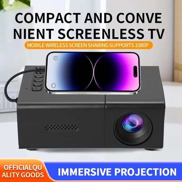 Compact YG300S Mini 3D Projector: Perfect for Home Cinema and Presentations, 1080P Support Black Black