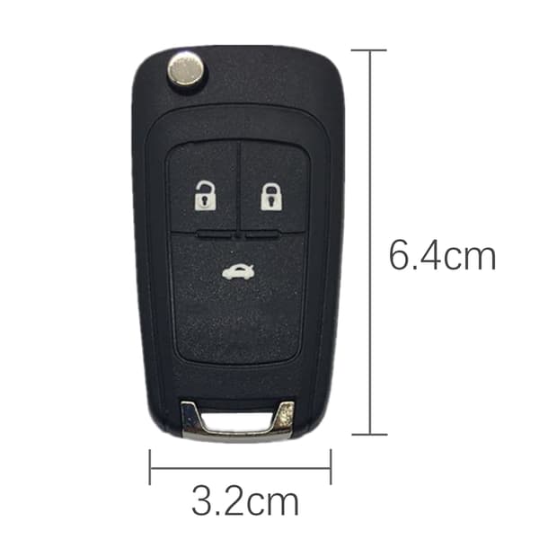 3-knaps bilnøglehus til Buick/Opel/Chevrolet Sort